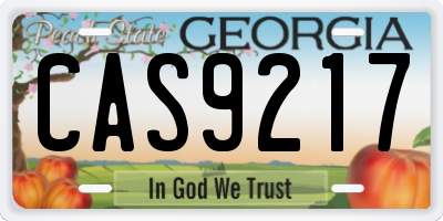 GA license plate CAS9217