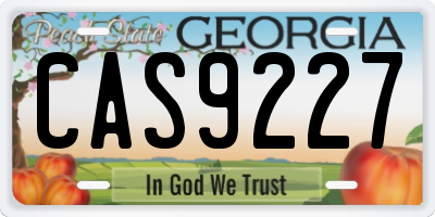 GA license plate CAS9227