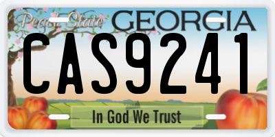 GA license plate CAS9241