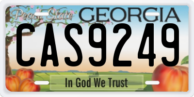 GA license plate CAS9249
