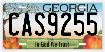 GA license plate CAS9255