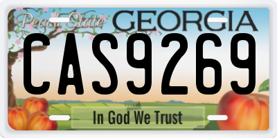 GA license plate CAS9269