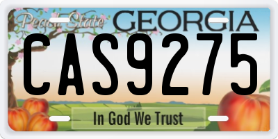 GA license plate CAS9275