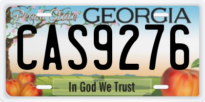 GA license plate CAS9276