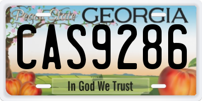 GA license plate CAS9286