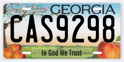 GA license plate CAS9298