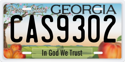 GA license plate CAS9302