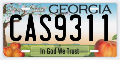 GA license plate CAS9311