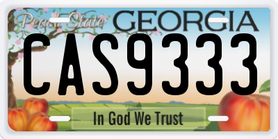 GA license plate CAS9333