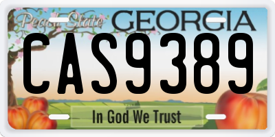 GA license plate CAS9389
