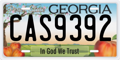 GA license plate CAS9392