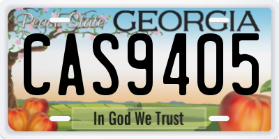 GA license plate CAS9405