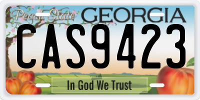 GA license plate CAS9423
