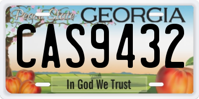 GA license plate CAS9432