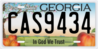 GA license plate CAS9434