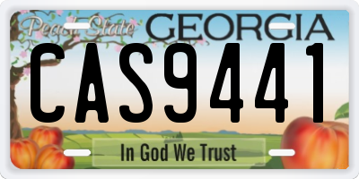 GA license plate CAS9441
