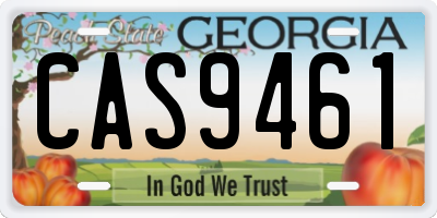 GA license plate CAS9461