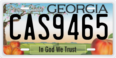 GA license plate CAS9465