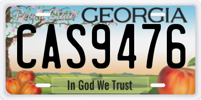 GA license plate CAS9476