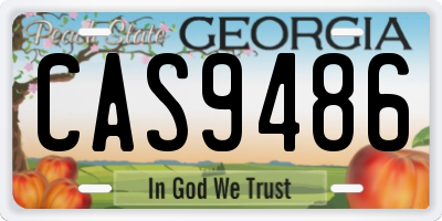 GA license plate CAS9486