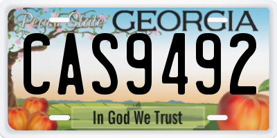 GA license plate CAS9492