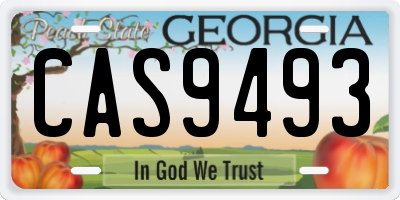 GA license plate CAS9493