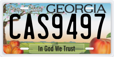 GA license plate CAS9497