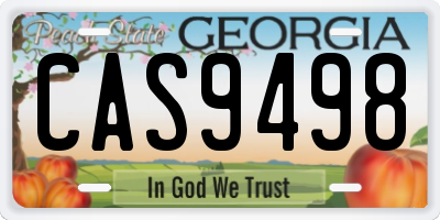 GA license plate CAS9498