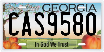 GA license plate CAS9580