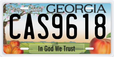 GA license plate CAS9618