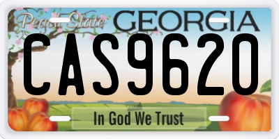 GA license plate CAS9620