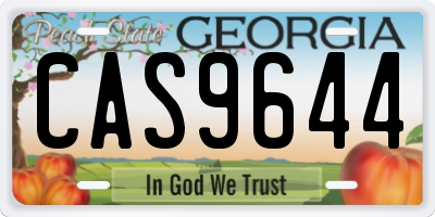 GA license plate CAS9644