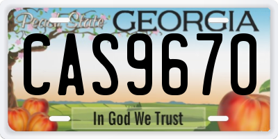 GA license plate CAS9670