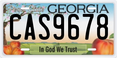 GA license plate CAS9678