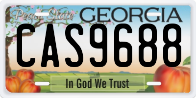 GA license plate CAS9688