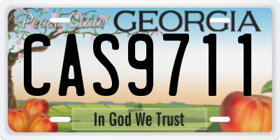 GA license plate CAS9711