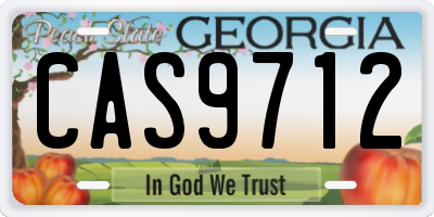 GA license plate CAS9712