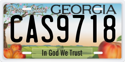GA license plate CAS9718