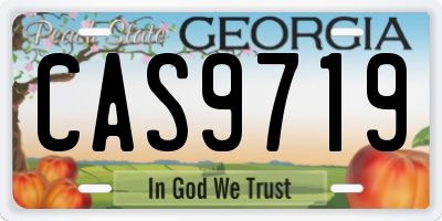 GA license plate CAS9719