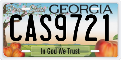 GA license plate CAS9721