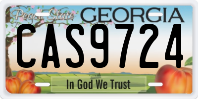 GA license plate CAS9724