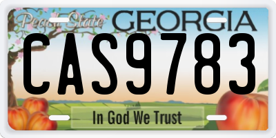 GA license plate CAS9783