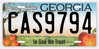 GA license plate CAS9794
