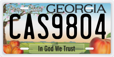 GA license plate CAS9804