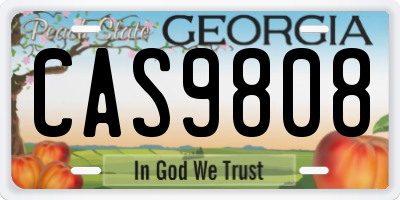 GA license plate CAS9808