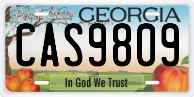 GA license plate CAS9809