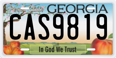 GA license plate CAS9819