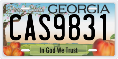 GA license plate CAS9831