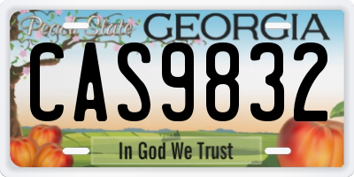 GA license plate CAS9832