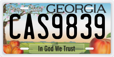 GA license plate CAS9839